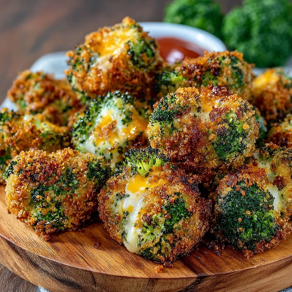 Crispy Air Fryer Broccoli Cheddar Poppers