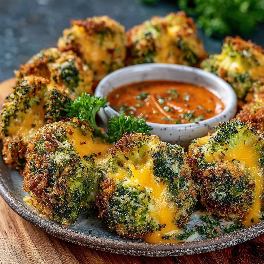Crispy Air Fryer Broccoli Cheddar Poppers