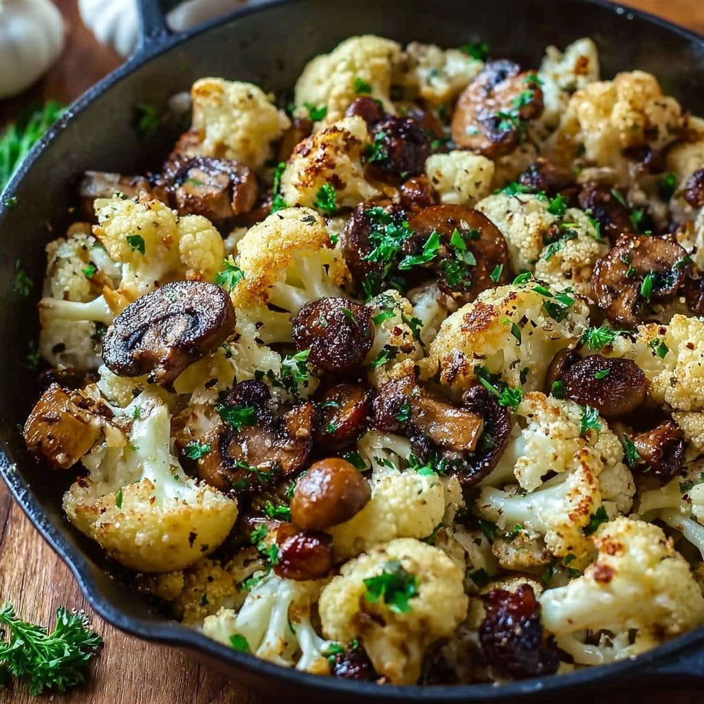 Garlic Cauliflower Mushroom Skillet: Quick & Delicious Dish
