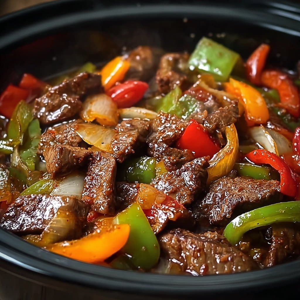 PEPPER STEAK IN A CROCK POT