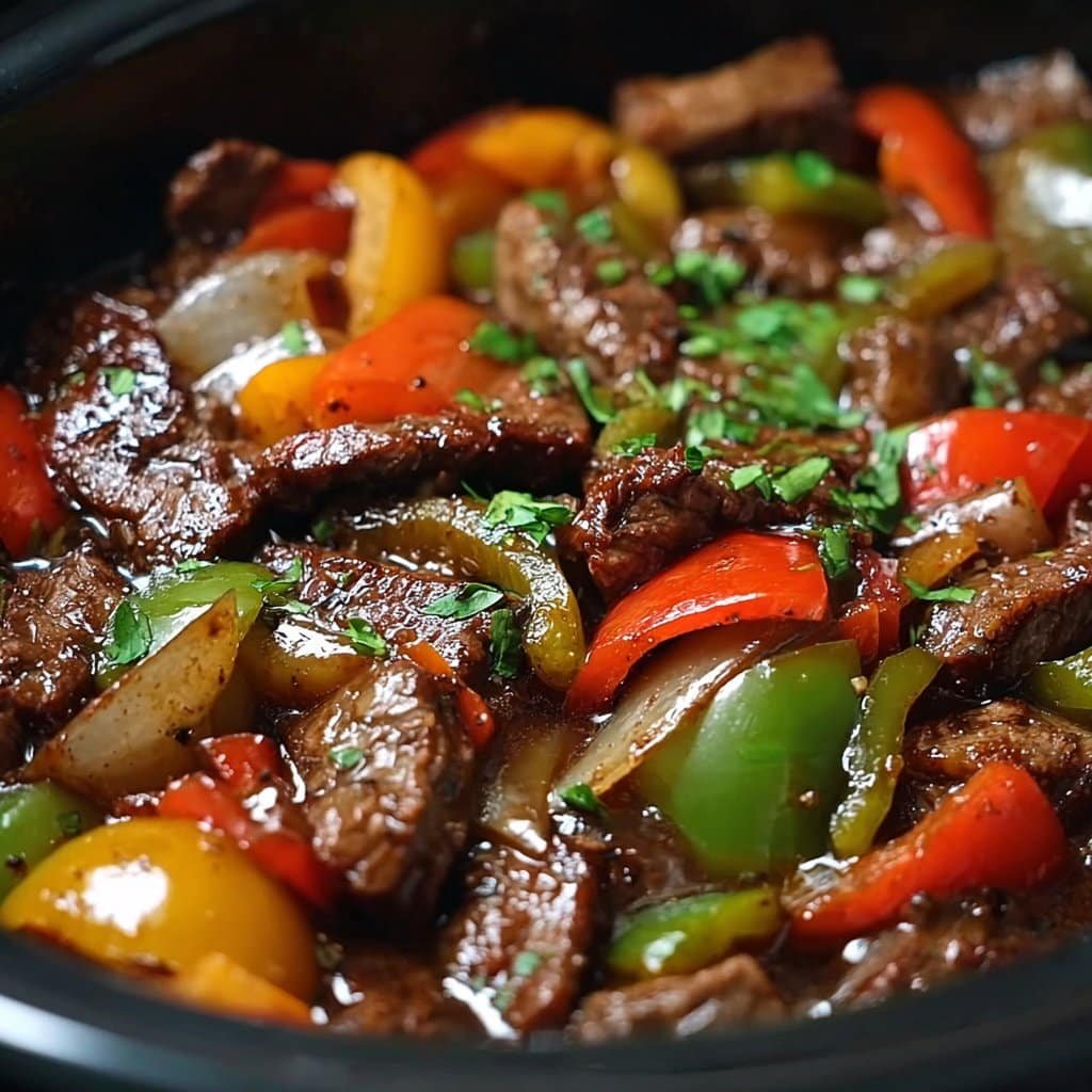 PEPPER STEAK IN A CROCK POT