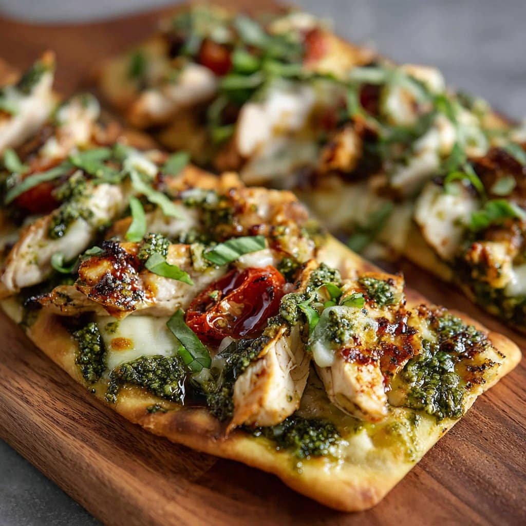 Pesto Chicken Flatbread Dinner Idea