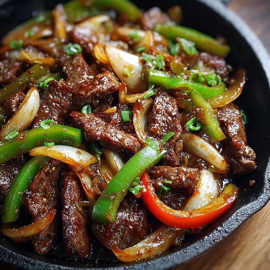Sizzling Chinese Pepper Steak with Onions