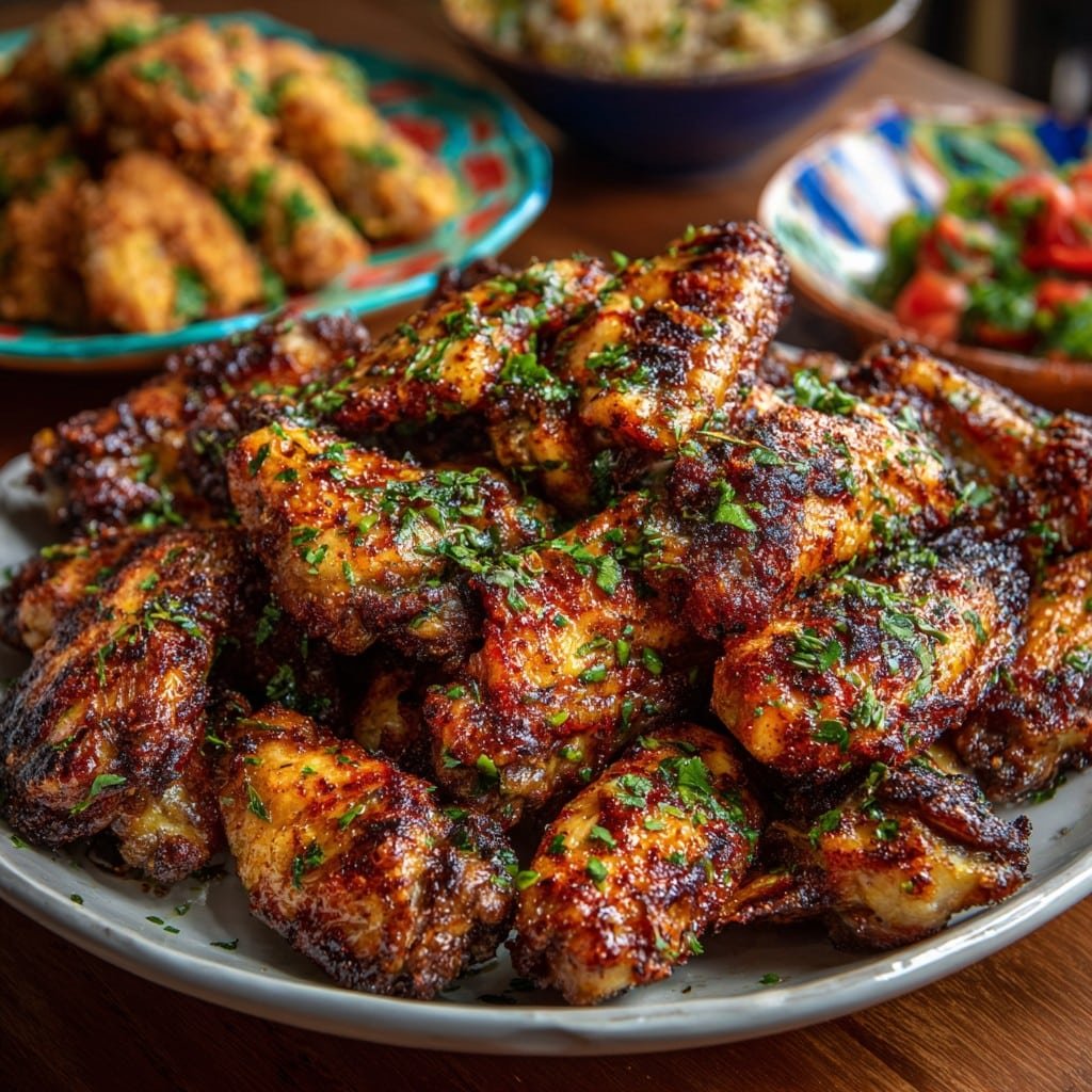 Cajun Garlic Chicken Wings Feast
