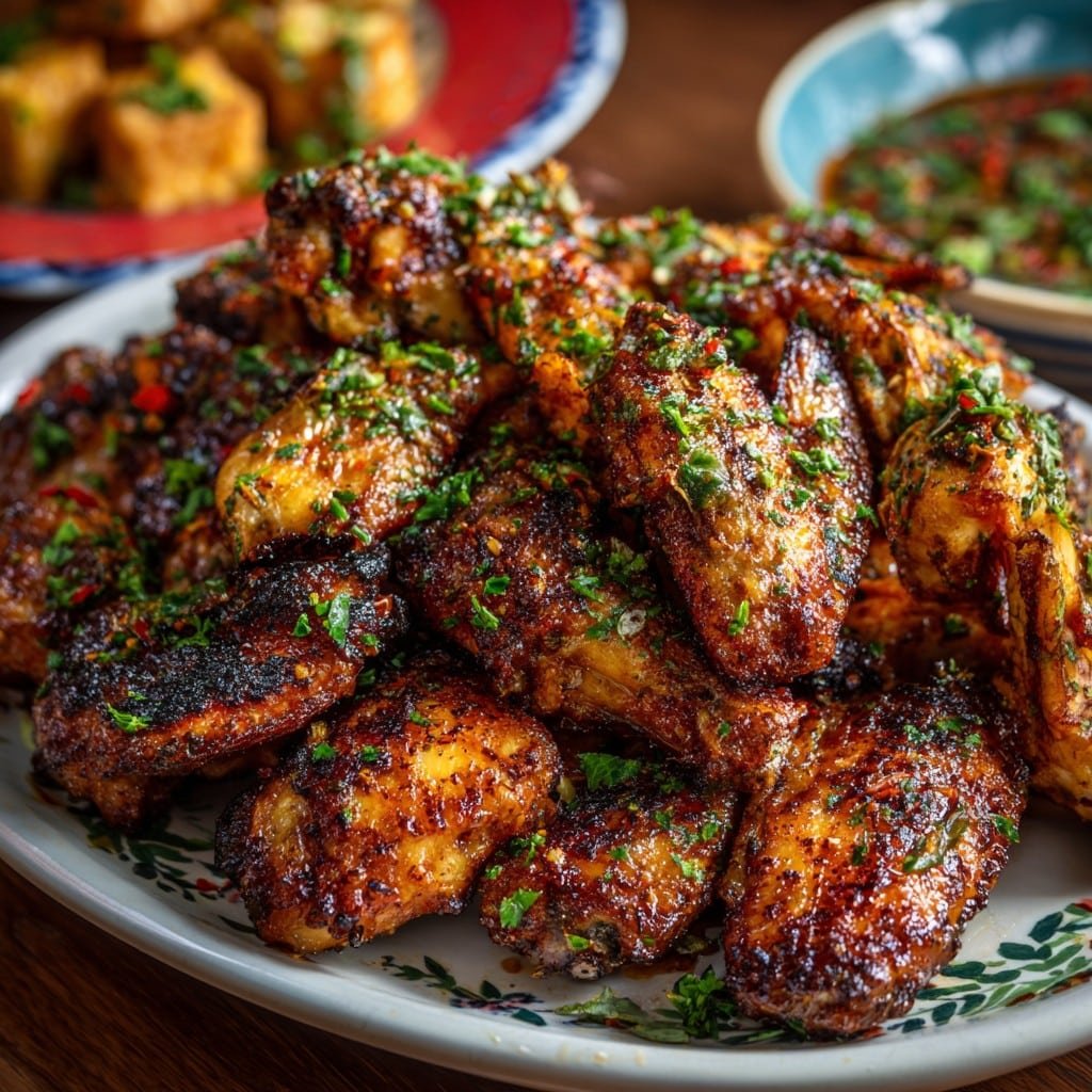 Cajun Garlic Chicken Wings Feast