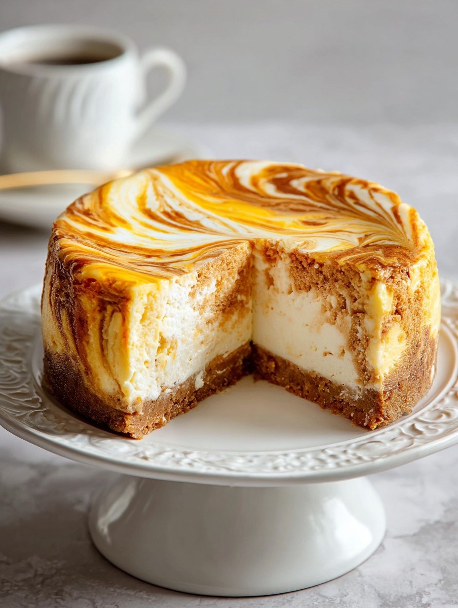 Cheesecake with Pumpkin Swirl