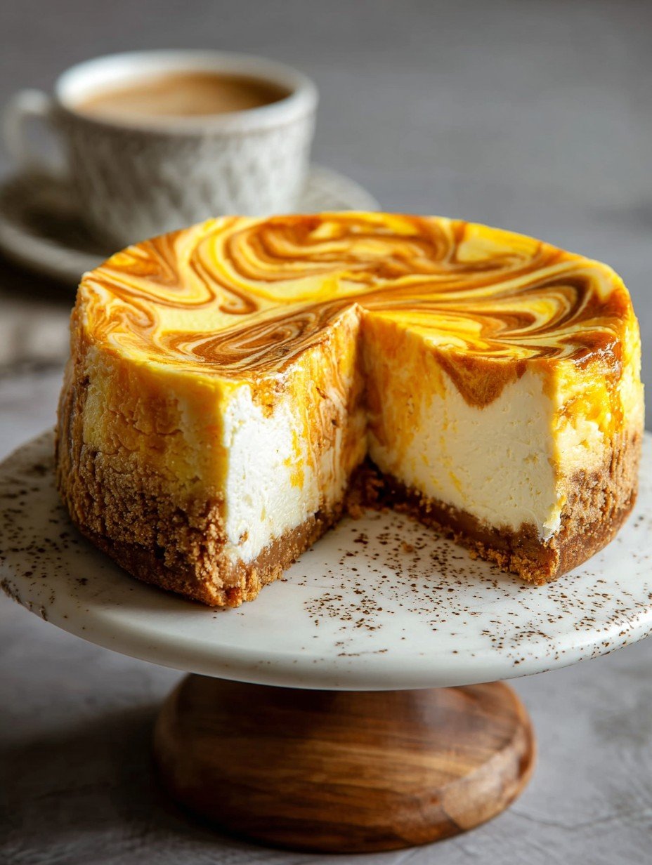 Cheesecake with Pumpkin Swirl