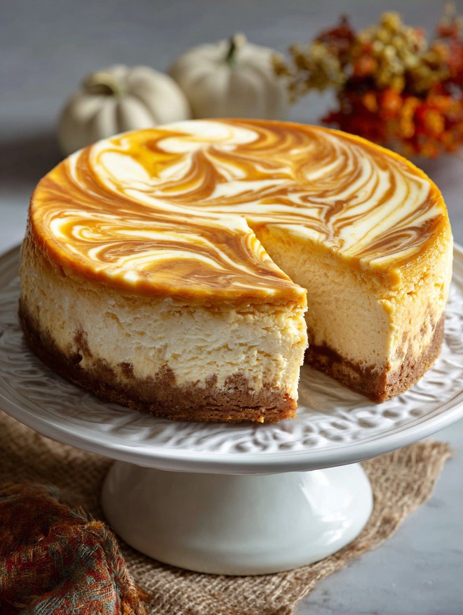 Cheesecake with Pumpkin Swirl