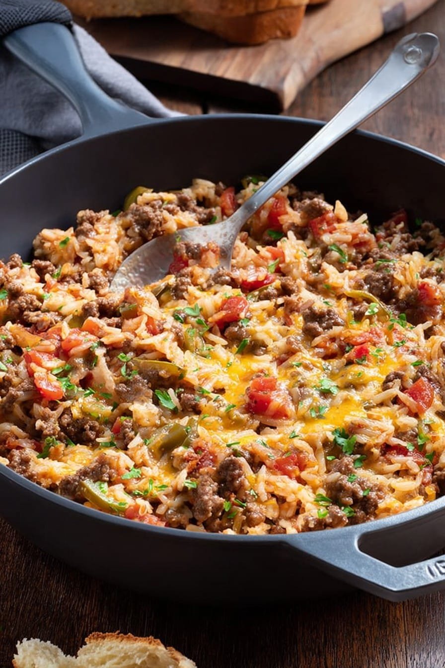 Ground Beef and Rice Skillet
