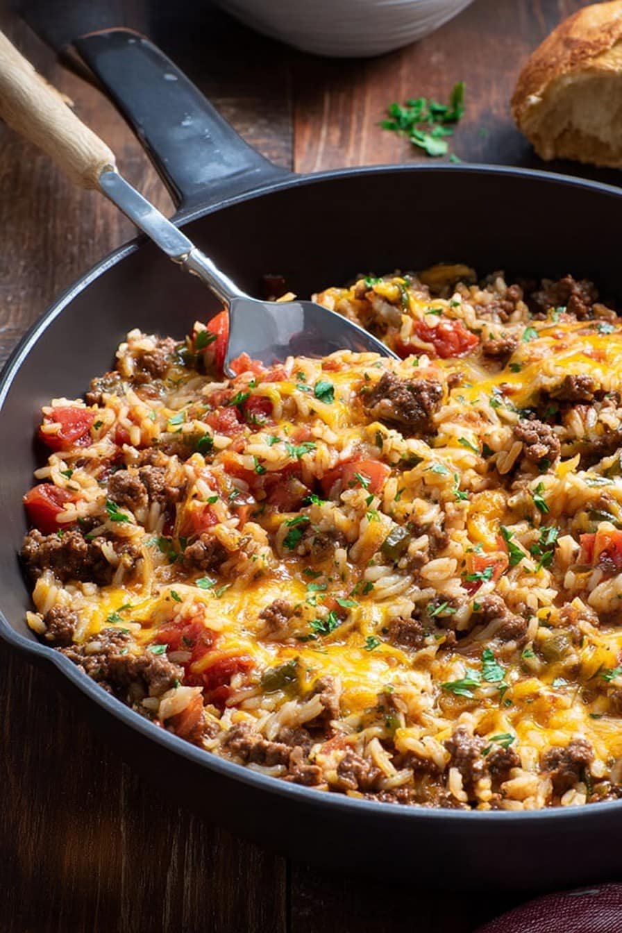 Ground Beef and Rice Skillet