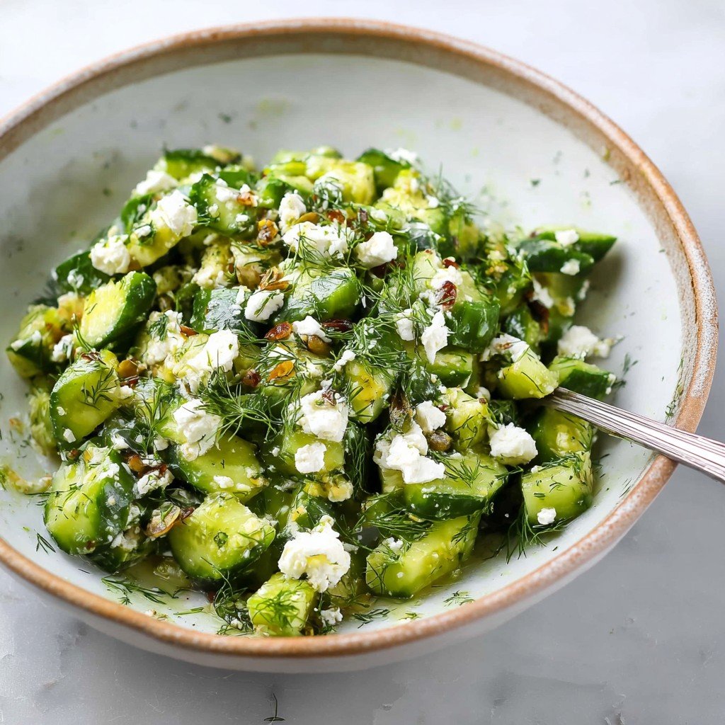 Smashed Cucumber Salad - With Feta and Dill