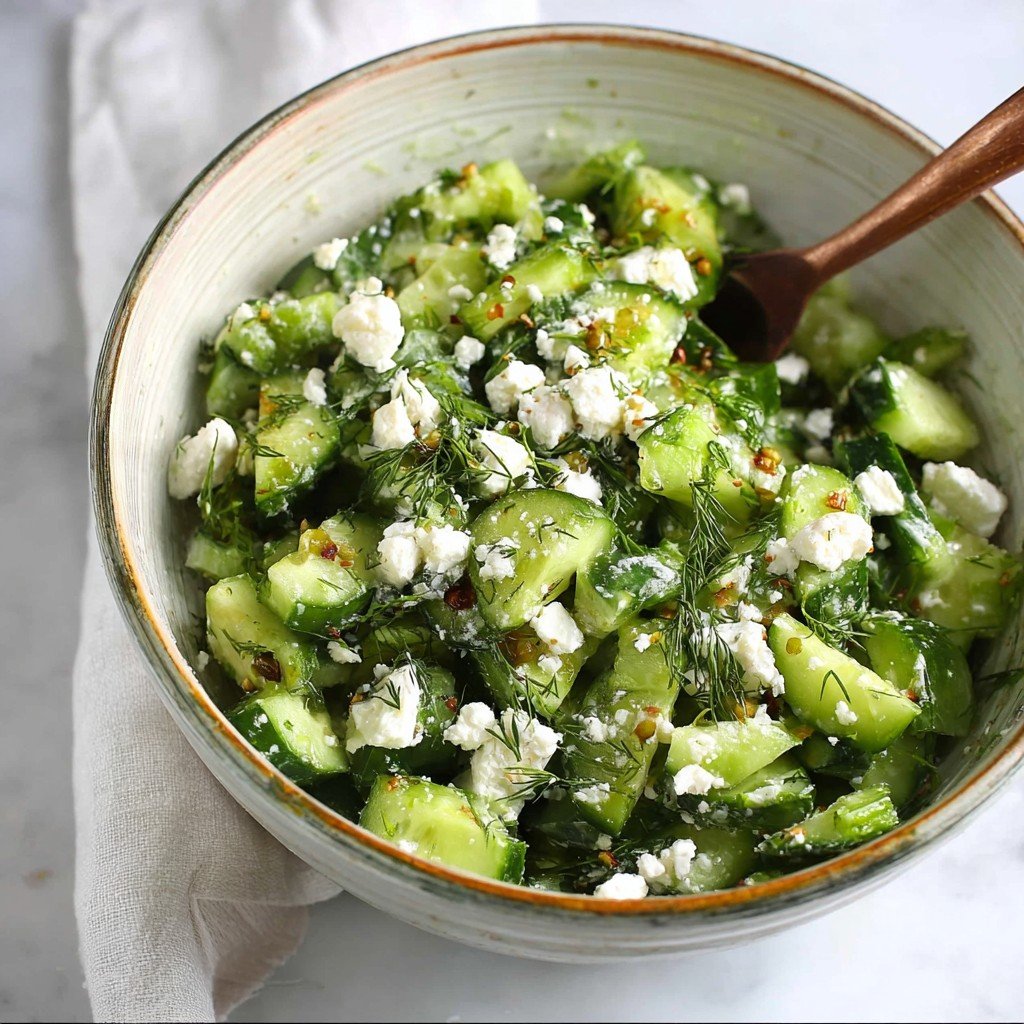 Smashed Cucumber Salad - With Feta and Dill