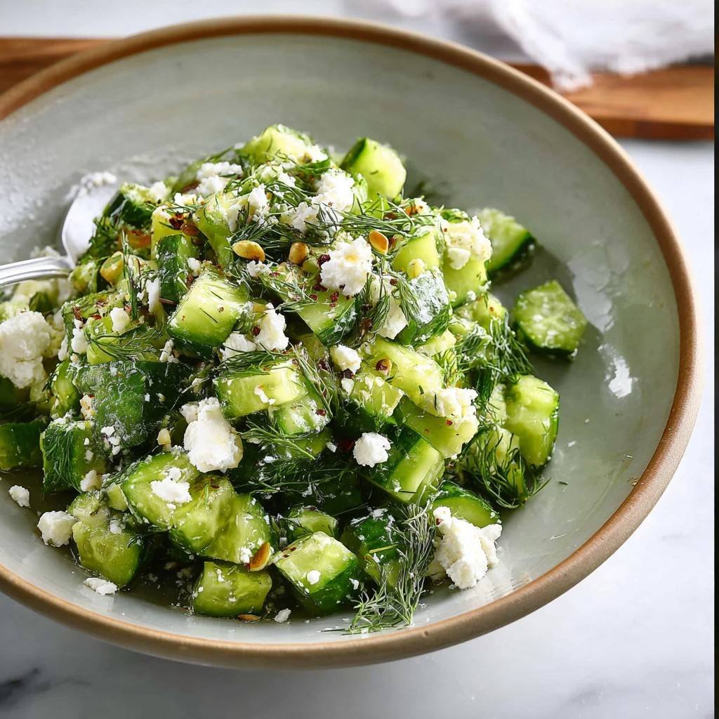 Smashed Cucumber Salad - With Feta and Dill