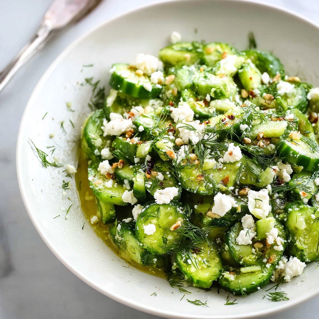 Smashed Cucumber Salad - With Feta and Dill