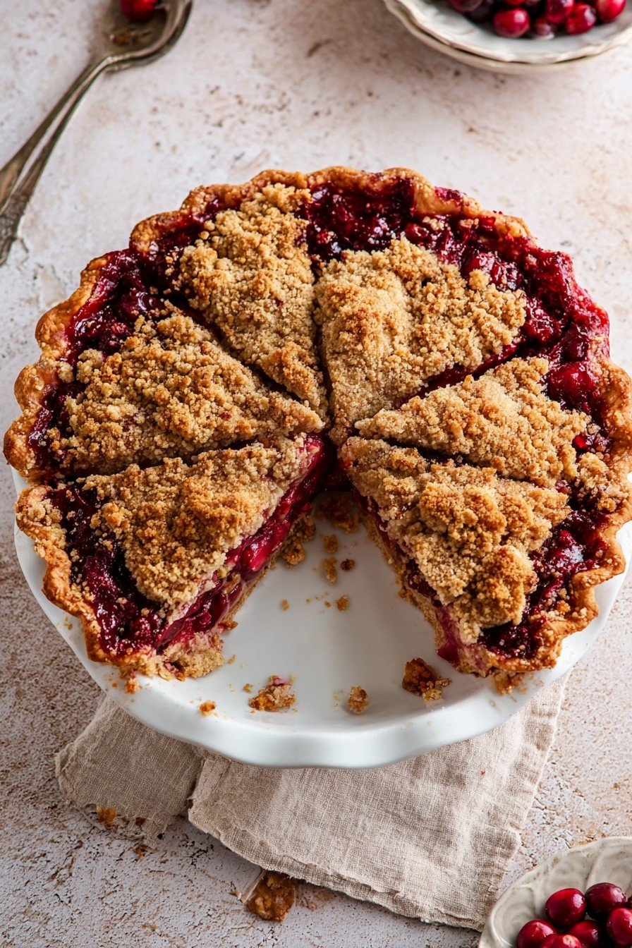 Cranberry crumble pie