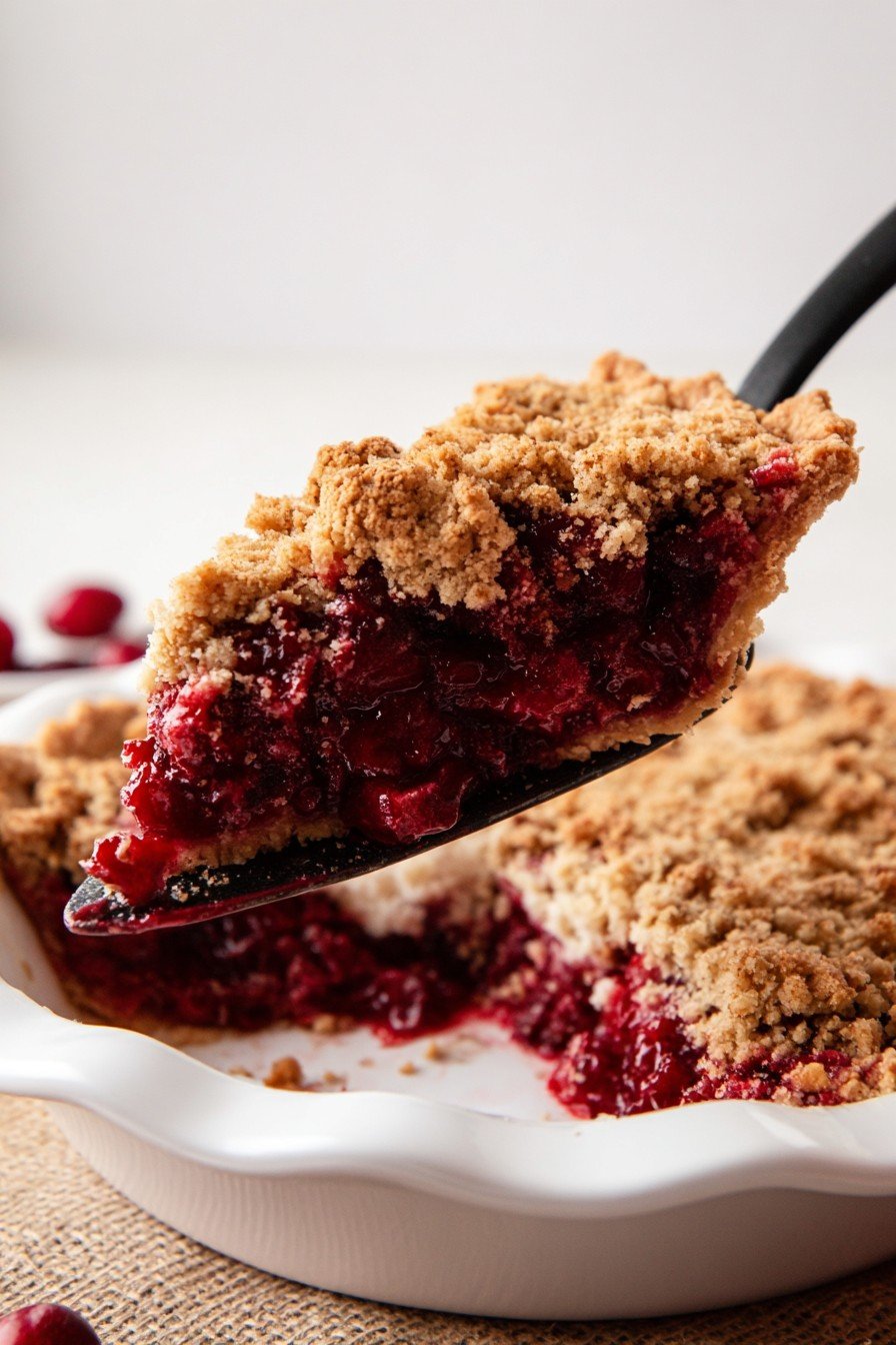 Cranberry crumble pie