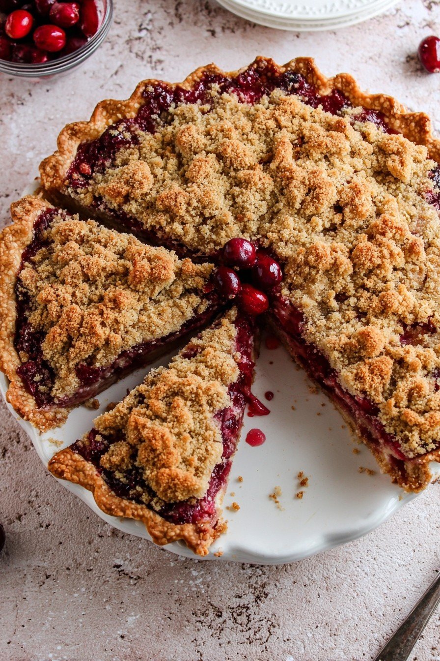 Cranberry crumble pie