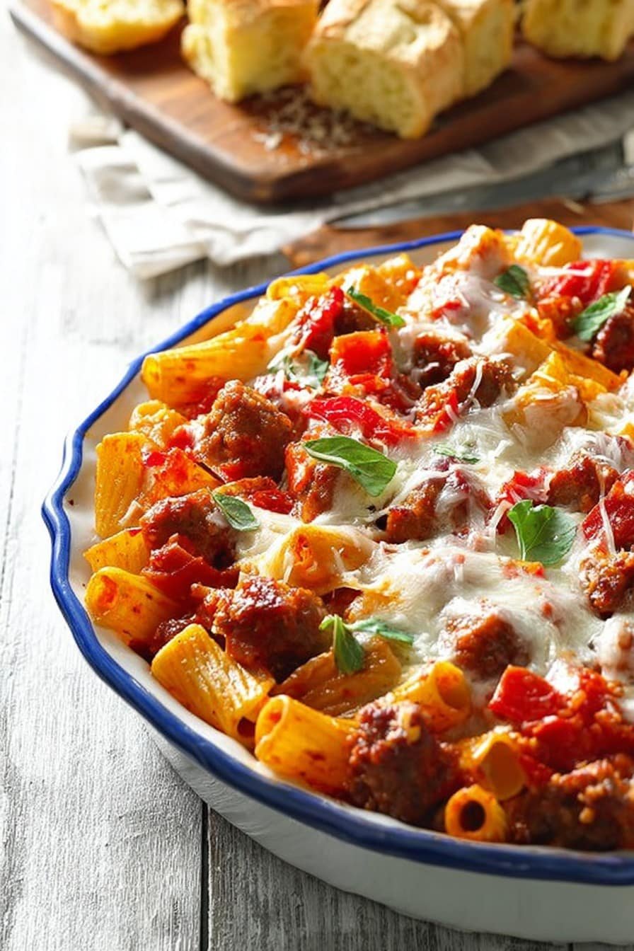 Four-Cheese Sausage Rigatoni