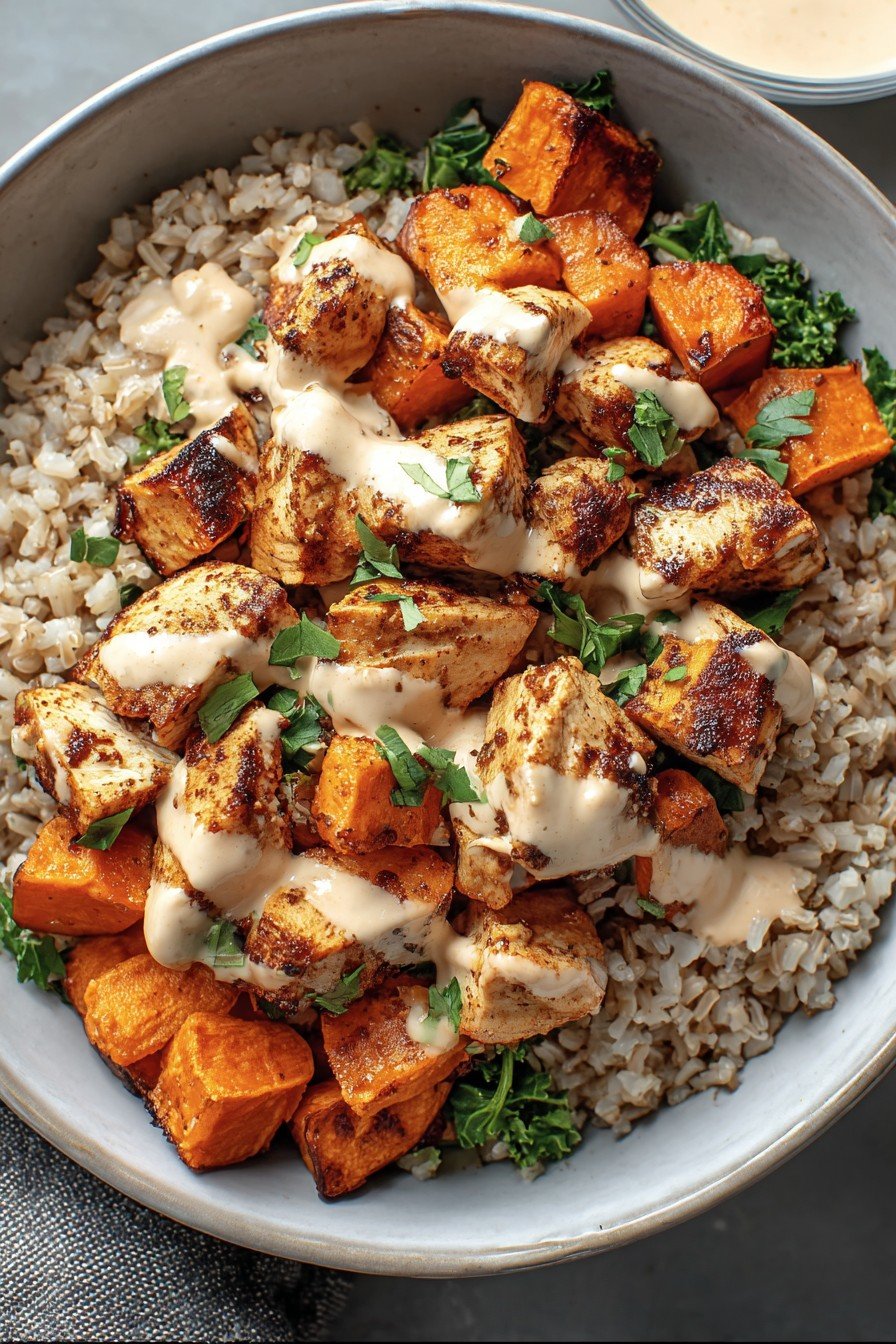 Healthy Chicken & Sweet Potato Rice Bowl