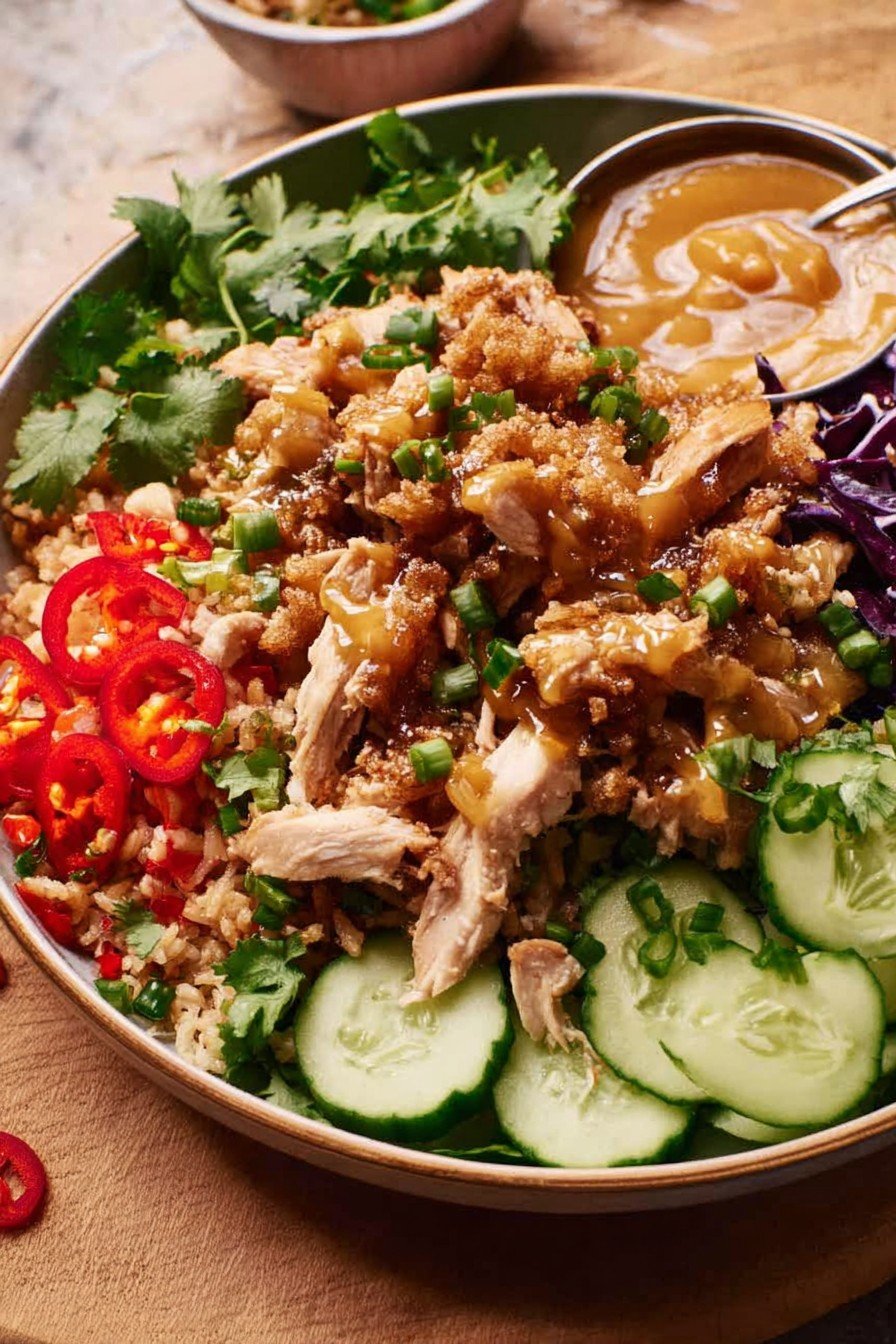 Teriyaki Chicken Crispy Rice Salad