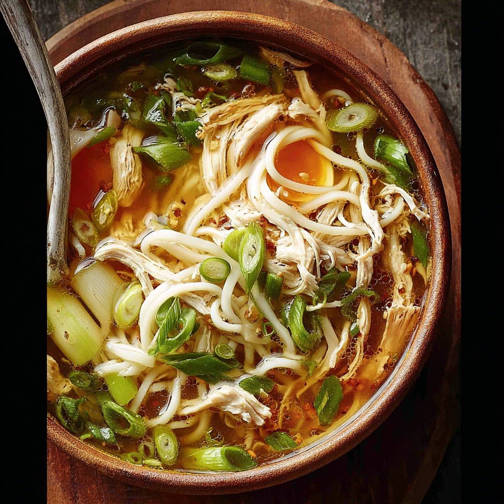 Aromatic Ginger Scallion Chicken Noodle Soup