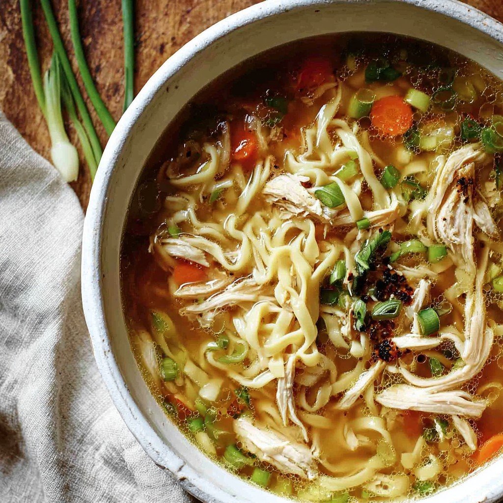 Aromatic Ginger Scallion Chicken Noodle Soup