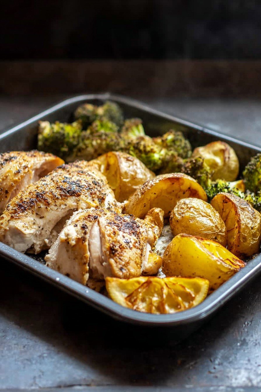 Baked Chicken Breasts and Potatoes