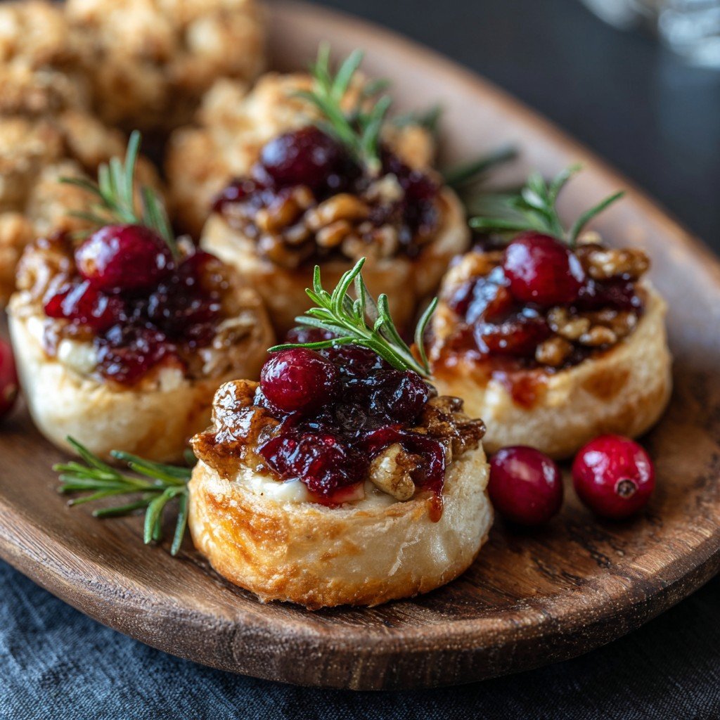 Baked Cranberry Brie Bites : Easy 5-Ingredient Holiday Appetizer