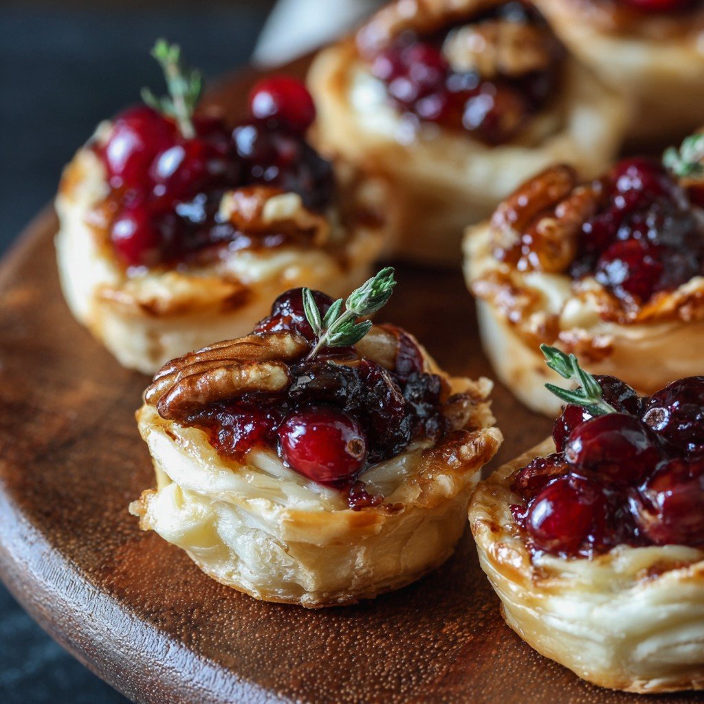 Baked Cranberry Brie Bites : Easy 5-Ingredient Holiday Appetizer