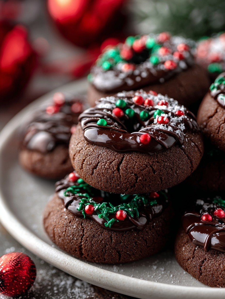 Chocolate Peppermint Blossoms, Christmas Cookies Idea