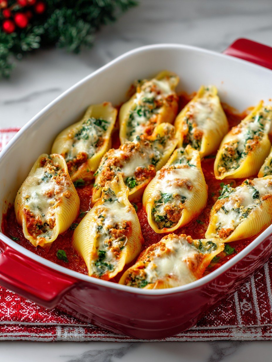 Easy Christmas Stuffed Shells Recipe