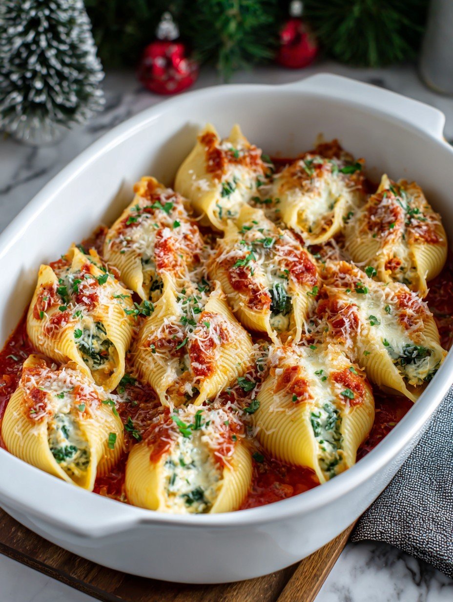Easy Christmas Stuffed Shells Recipe