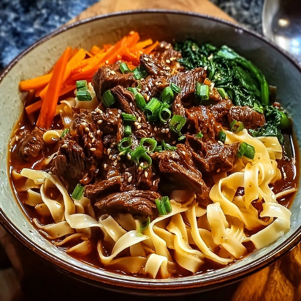 Korean Beef Noodles: Slow Cooker Comfort