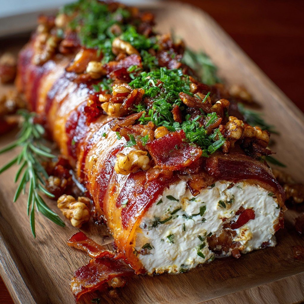 Million Dollar Bacon Goat Cheese Appetizer Log