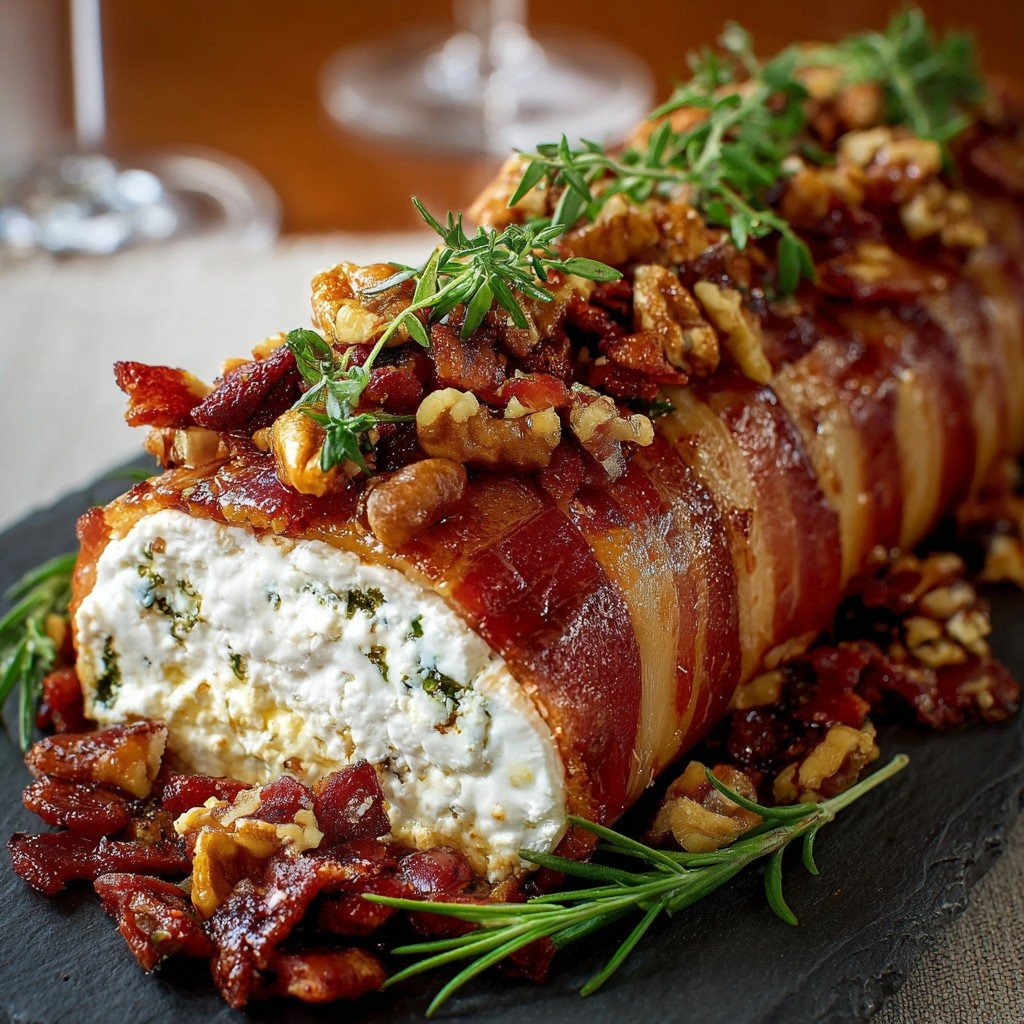 Million Dollar Bacon Goat Cheese Appetizer Log