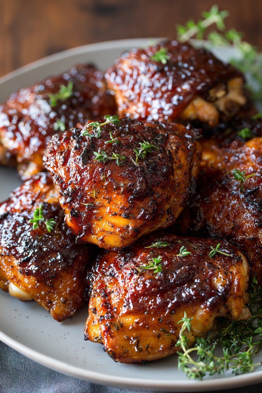 Slow Cooker BBQ Chicken Thighs