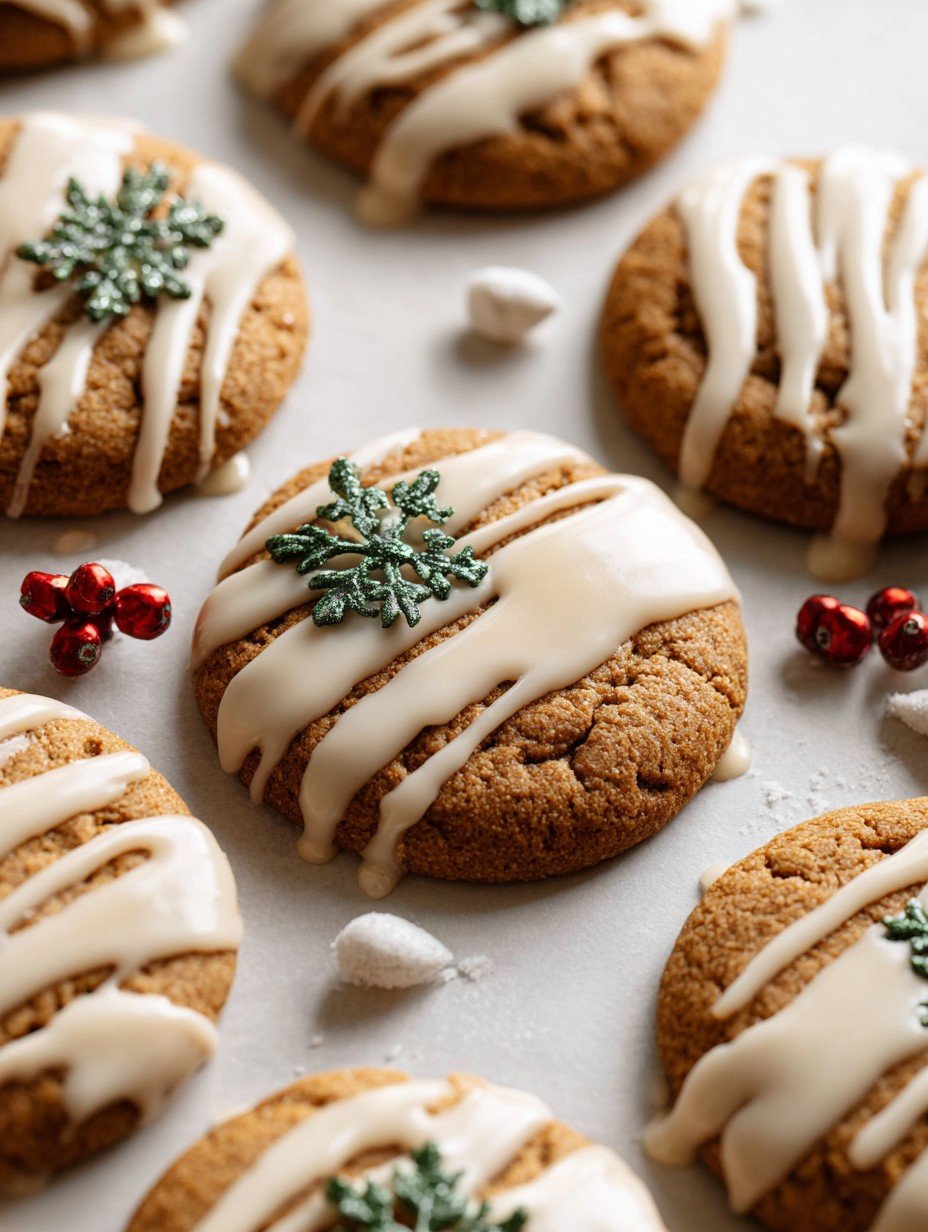 Soft Gingerbread Cookies with Maple Glaze