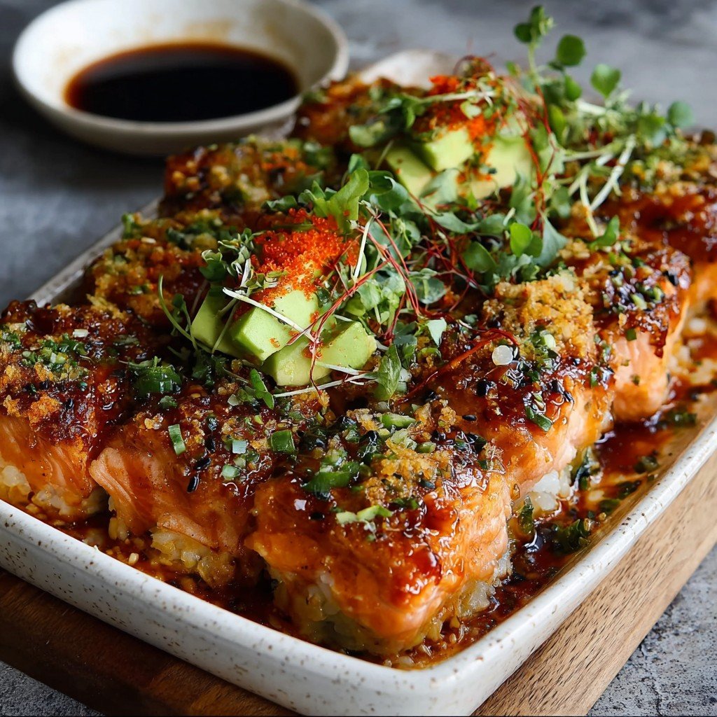 Spicy Salmon Sushi Bake