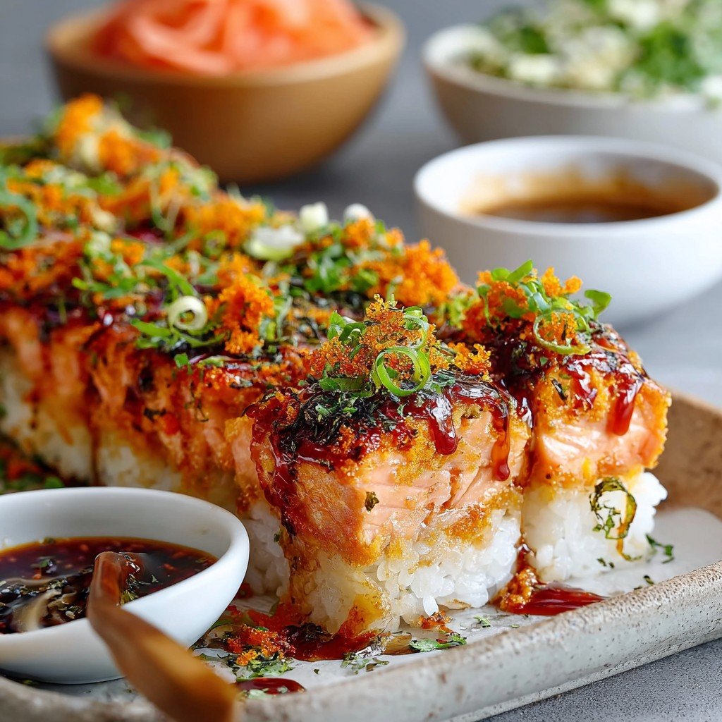 Spicy Salmon Sushi Bake