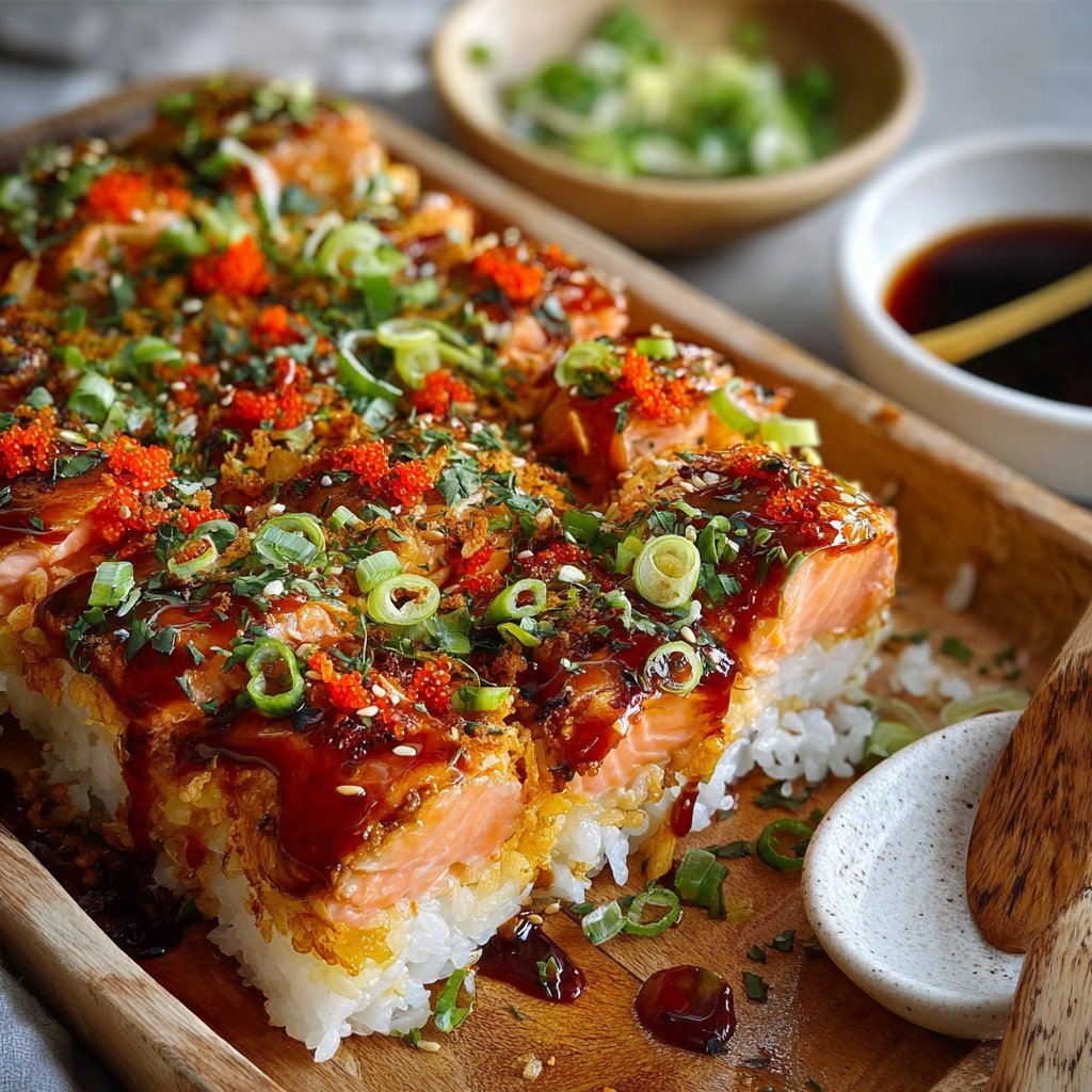 Spicy Salmon Sushi Bake