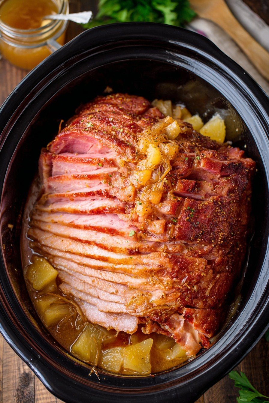 Crock Pot Brown Sugar Pineapple Ham