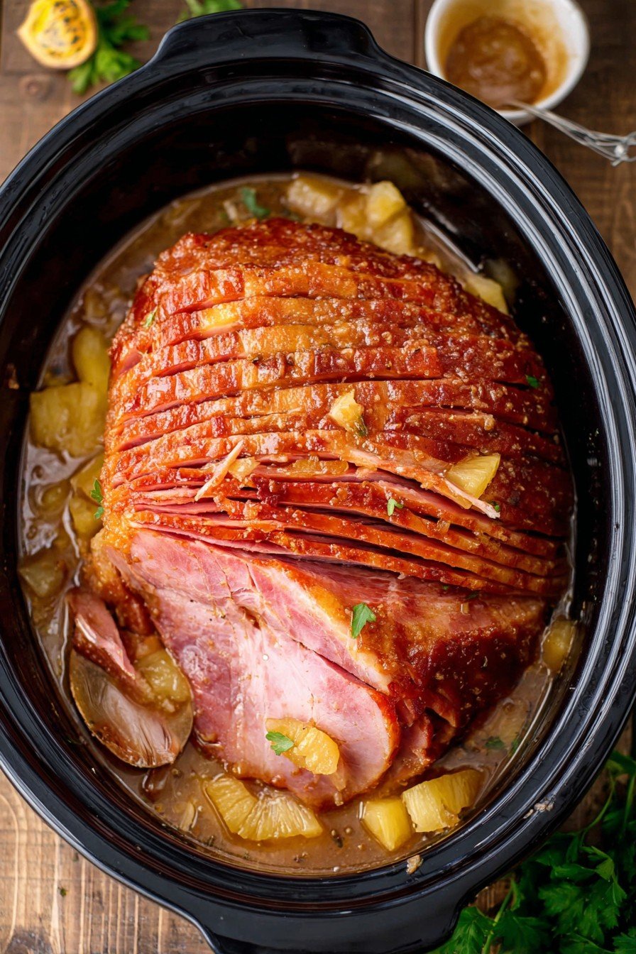 Crock Pot Brown Sugar Pineapple Ham