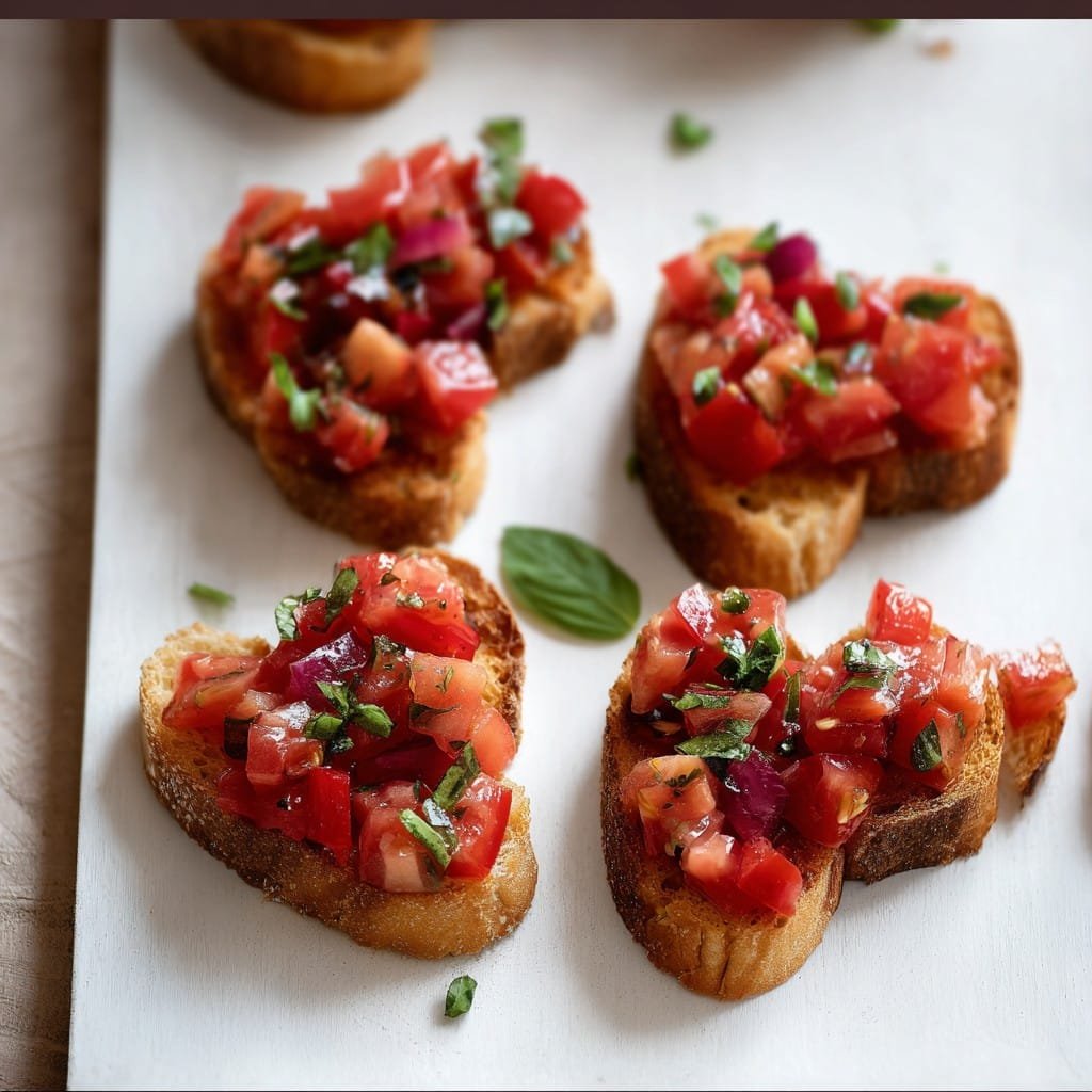 Cute Heart-Shaped Bruschetta Recipe for Valentine’s Day