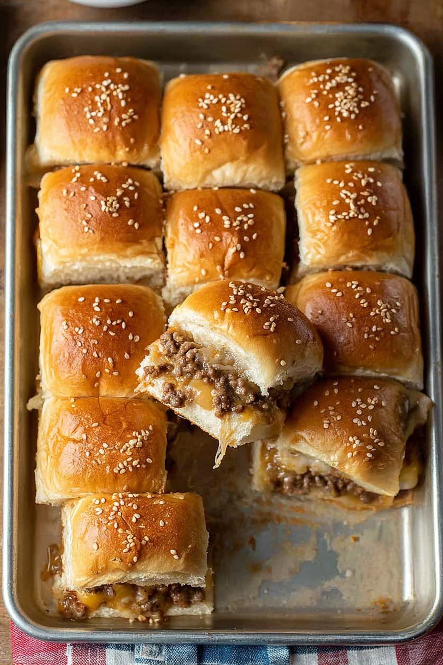 Cheeseburger Sliders with Hawaiian Rolls