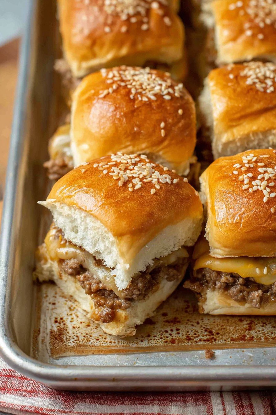 Cheeseburger Sliders with Hawaiian Rolls