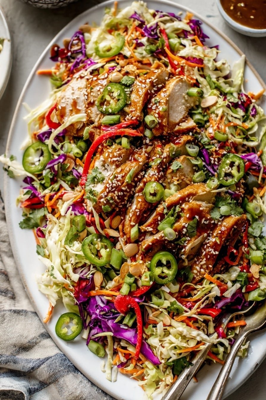 Sesame Chicken Cabbage Crunch Salad