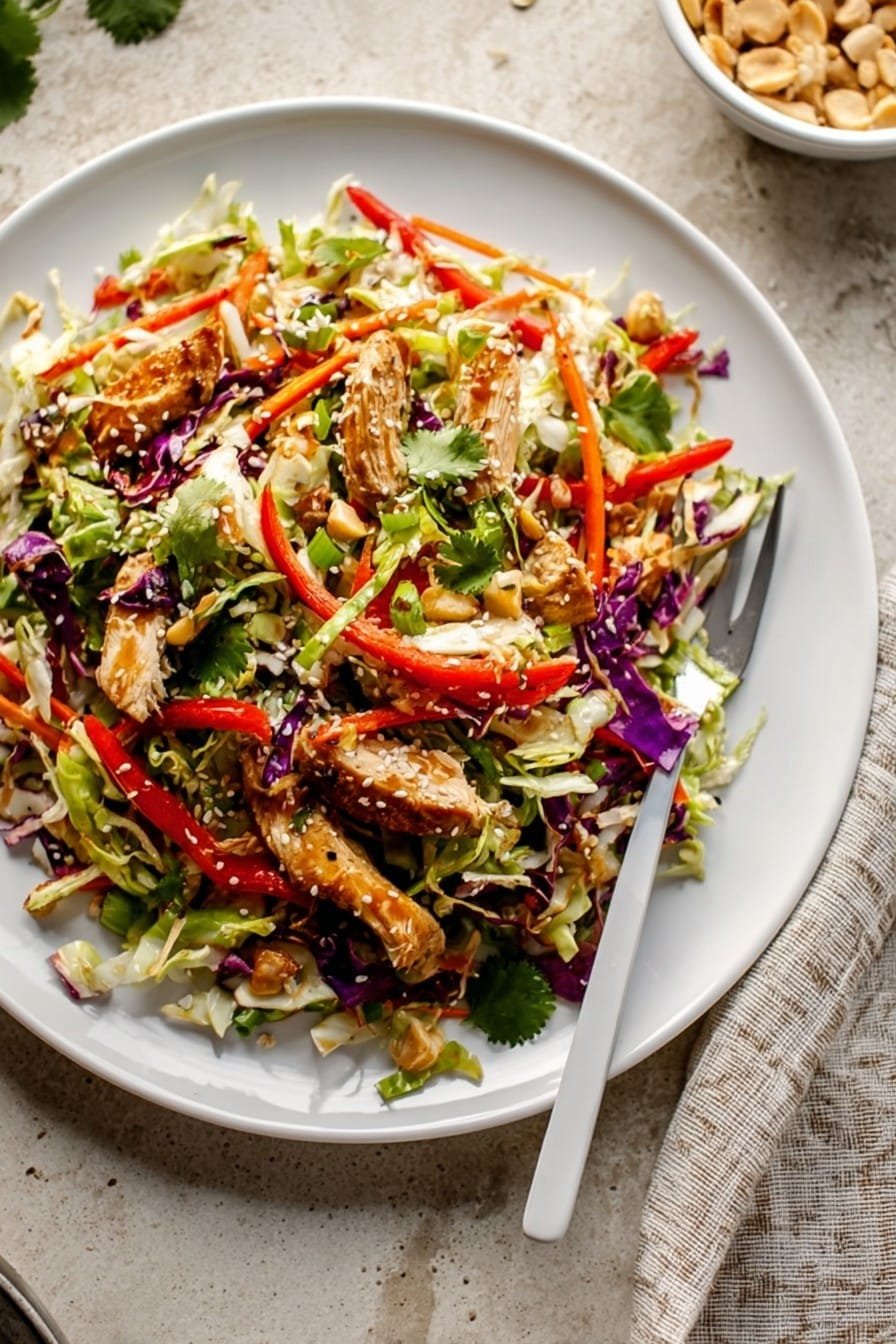 Sesame Chicken Cabbage Crunch Salad