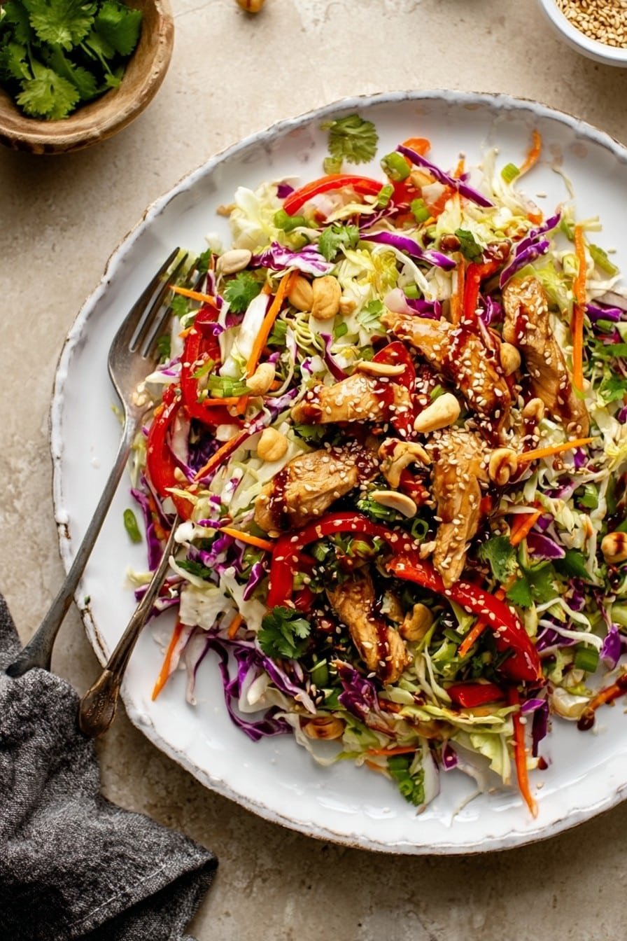 Sesame Chicken Cabbage Crunch Salad