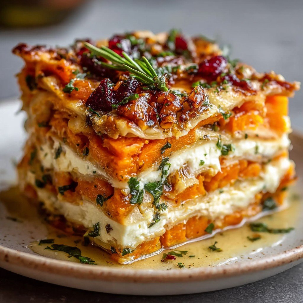 Layered Sweet Potato Butternut Squash Carrot Lasagna Recipe