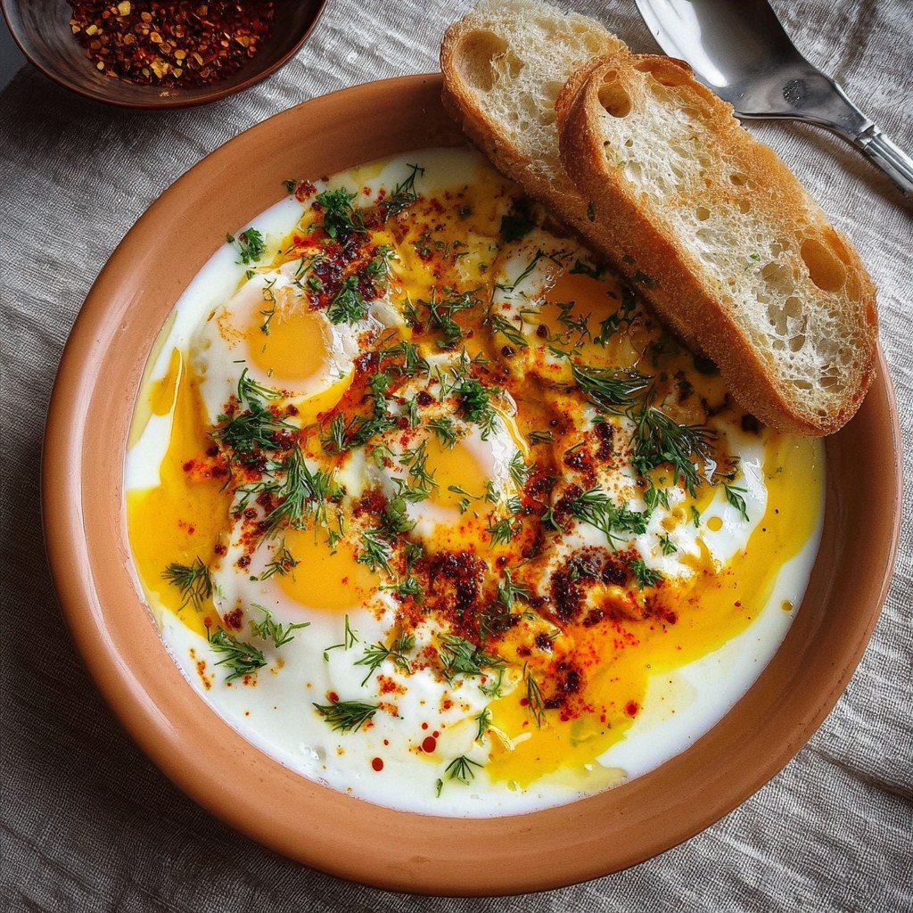 Çılbır: Turkish Eggs with Creamy Yogurt & Butter Sauce